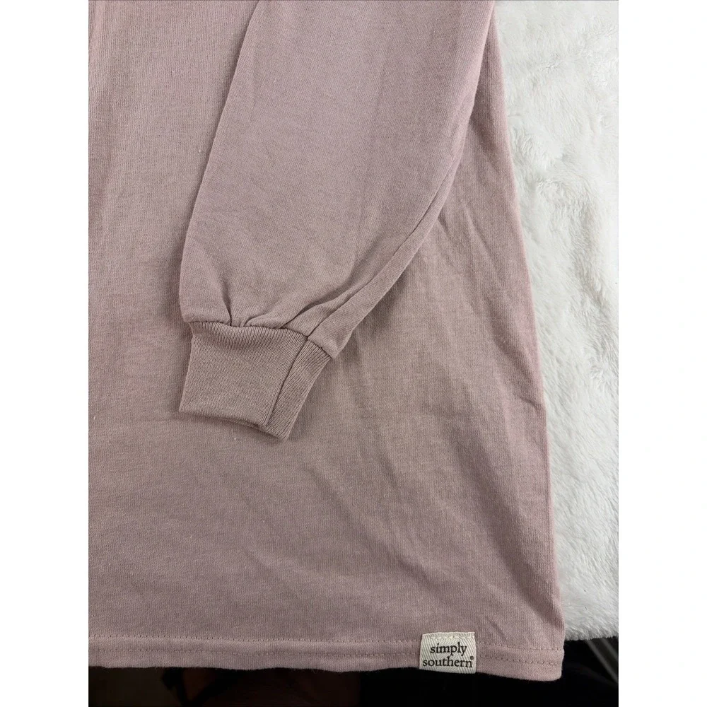 NWT Simply Southern Fancy Like Milkshake Long Sleeve Tee Pink Youth Large